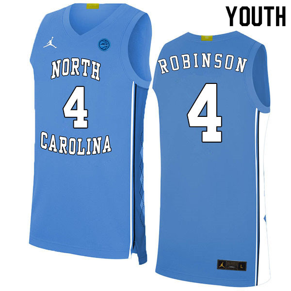 2020 Youth #4 Brandon Robinson North Carolina Tar Heels College Basketball Jerseys Sale-Blue